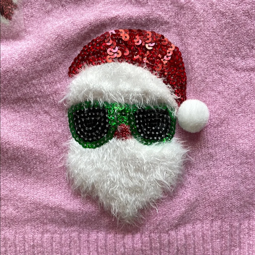 NEW Target 33 Degrees Pink Santa Print Christmas Festive Cardigan Sweater - Picture 11 of 16